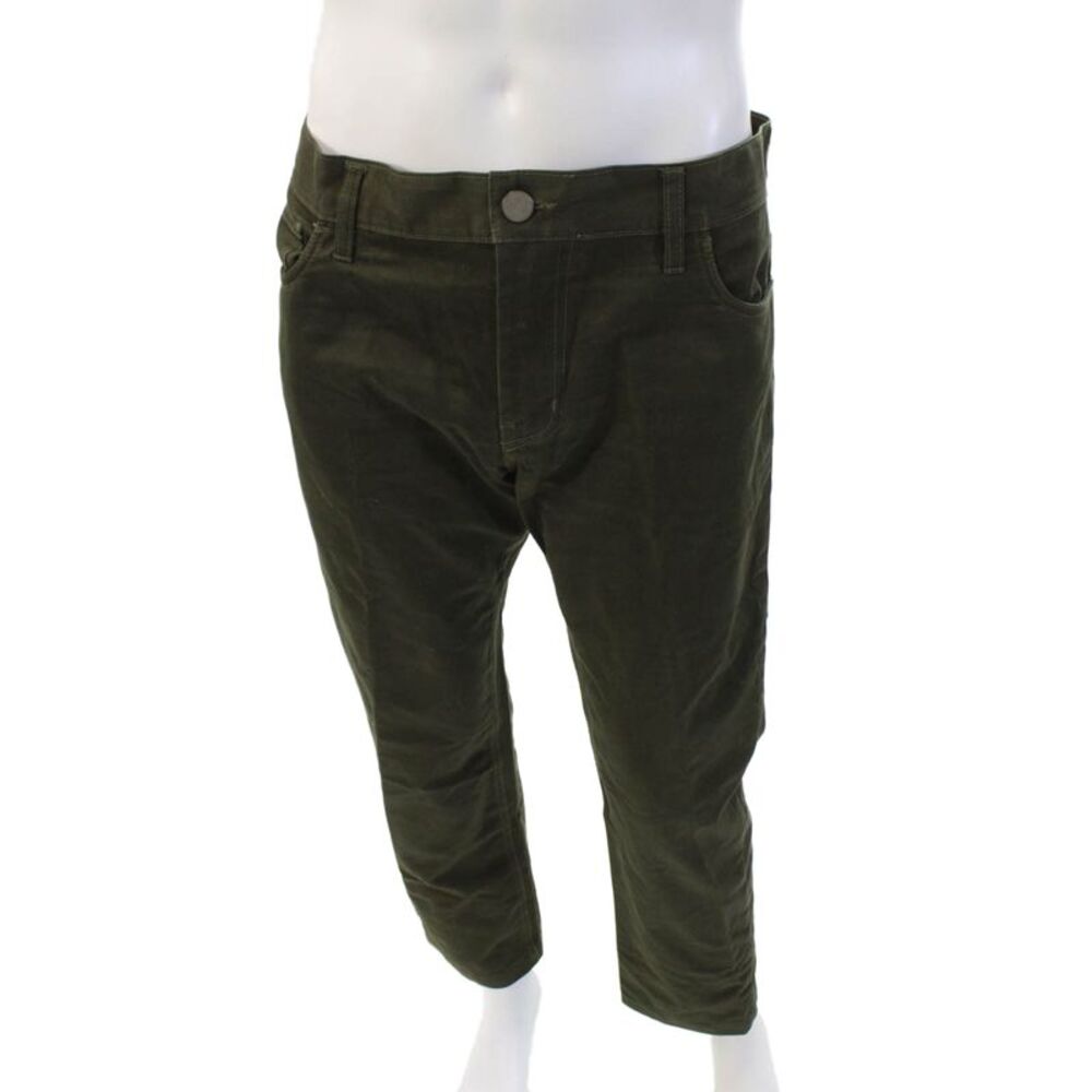 Marc Jacobs Mens Cotton Pleated Straight Leg Pants Olive Green Size 52